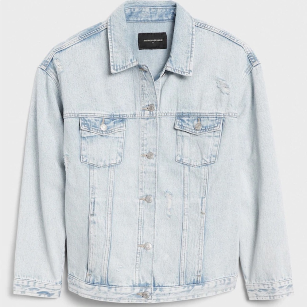 Banana Republic distress Jean Jacket - Picture 3 of 7